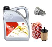Olio Motore Set 5W-40 5 Litro + Filtro Olio+Vite per Seat Altea Skoda VW Golf
