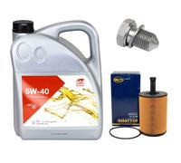 Olio Motore Set 5W-40 5 Litro + Filtro Olio+Vite per Seat Skoda VW Golf IV 1.9