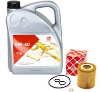 Olio Motore Set 5W-40 5 Litro + Filtro per BMW 1er 120i E87 3er E46 318i X3 5er