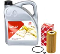 Olio Motore Set 5W-40 5 Litro + Filtro per Mercedes Classe A Vaneo 1.7 CDI 414