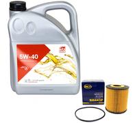 Olio Motore Set 5W-40 5 Litro + Filtro Sh 443 P per Volvo S40 I V40 Kombi 1.6