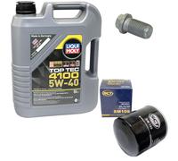 Olio Motore Set 5W-40 5 Litro + Filtro Sm 109 + Vite per Rover Mini 1000 41 Cv