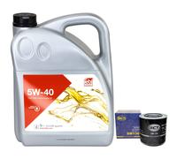 Olio Motore Set 5W-40 5 Litro + Filtro Sm 136 per Audi 100 A6 Volvo V70 VW 1.9