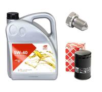 Olio motore Set 5W-40 5 Litro + Filtro + Tappo di scarico dell'olio per Audi
