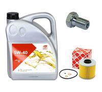 Olio Motore Set 5W-40 5 Litro + Filtro + Tappo Scarico per BMW 3er 318 140 Ps