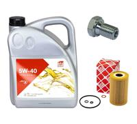 Olio Motore Set 5W-40 5 Litro + Filtro + Tappo Scarico per BMW 3er 318 Z3 E36