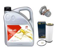 Olio Motore Set 5W-40 5 Litro + Filtro + Tappo Scarico per BMW 3er 318d 116 Ps