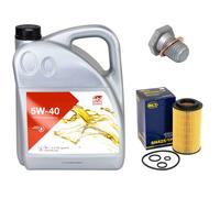 Olio Motore Set 5W-40 5 Litro + Filtro + Tappo Scarico per BMW 3er 318d 320 E46