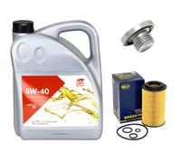 Olio Motore Set 5W-40 5 Litro + Filtro + Tappo Scarico per BMW 3er 320d 136 Cv