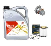 Olio Motore Set 5W-40 5 Litro + Filtro + Tappo Scarico per BMW 5er 520i
