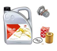 Olio Motore Set 5W-40 5 Litro + Filtro + Tappo Scarico per BMW Serie 5er 520i