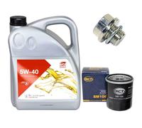 Olio Motore Set 5W-40 5 Litro + Filtro + Tappo Scarico per Suzuki Jimny 1.3 16V