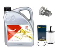 Olio Motore Set 5W-40 5Liter + Filtro Olio+Vite per Seat Skoda Fabia VW Golf