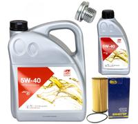 Olio Motore Set 5W-40 6 Litro + Filtro Sh 4079 P + Vite per VW Tiguan Passat