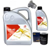Olio Motore Set 5W-40 6 Litro + Filtro Sk 809 + Vite per Renault Master II 1.9