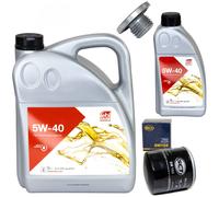Olio Motore Set 5W-40 6 Litro + Filtro Sm 105 + Vite per Opel Omega B Astra