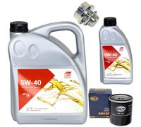 Olio Motore Set 5W-40 6 Litro + Filtro Sm 106 + Vite per Suzuki Grand Vitara i,