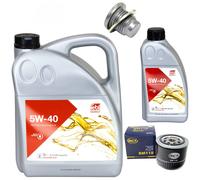 Olio Motore Set 5W-40 6 Litro + Filtro Sm 118 + Vite per Renault Megane I 1.9