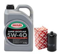 Olio Motore Set 5W-40 Meguin 5 Litro + Filtro 37559 per VW Transporter IV Bus