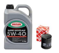 Olio Motore Set 5W-40 Meguin 5 Litro + Filtro per Mitsubishi L 300 Peugeot 4007