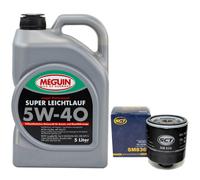 Olio Motore Set 5W-40 Meguin 5 Litro + Filtro Sm 836 per Audi A1 A3 VW Lupo 1.0
