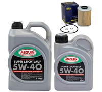 Olio Motore Set 5W-40 Vollsynth Meguin 6 Litro + Filtro per BMW 3er M3 3.2 Z3