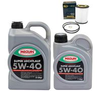 Olio Motore Set 5W-40 Vollsynth Meguin 6 Litro + Filtro per BMW 7er 728i Il E38