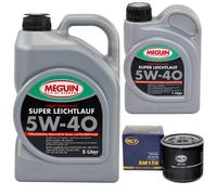 Olio Motore Set 5W-40 Vollsynth Meguin 6 Litro + Filtro per Lancia Lybra Thesis