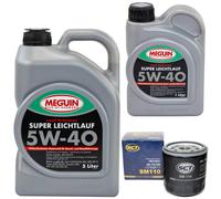 Olio Motore Set 5W-40 Vollsynth Meguin 6 Litro + Filtro per Saab 900 II 2.0 2.3