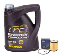 Olio Motore Set 5W30 5 Litro + Filtro Olio Sh 4791 P per Ford Mondeo III Berlina