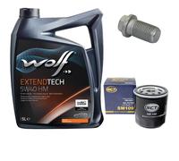 Olio Motore Set 5W40 5 Litro + Filtro Olio+Vite per Rover Mini 1000 30KW 41 Ps