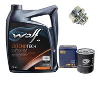Olio Motore Set 5W40 5 Litro + Filtro Olio+Vite per Suzuki Samurai 1.9 D AWD