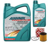 Olio Motore Set Addinol 0W-20 020 C6 6 Litro + Filtro per BMW 4er F26 X4 3er