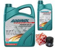 Olio Motore Set Addinol 0W-20 020 C6 6 Litro + Filtro per Subaru Forester Brz