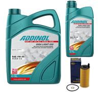 Olio Motore Set Addinol 0W-30 Giga Luce 6 Litro + Filtro per BMW 1er 3er 4er