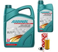 Olio Motore Set Addinol 0W-30 Giga Luce 6 Litro + Filtro per BMW 2er X1 Mini F60