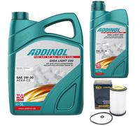 Olio Motore Set Addinol 0W-30 Giga Luce 6 Litro + Filtro per Skoda VW Golf VII