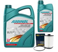 Olio Motore Set Addinol 0W-30 Giga Luce 6 Litro + Filtro per Skoda VW Passat 3.6