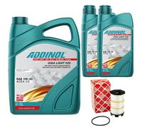 Olio Motore Set Addinol 0W-30 Giga Luce 7 Litro + Filtro per Audi A6 Avant RS6