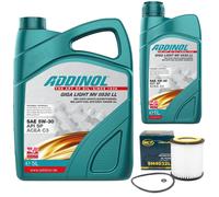 Olio Motore Set Addinol 5W-30 0530 Ll 6 Litro + Filtro per BMW 4er X4 Xdrive F26