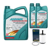 Olio Motore Set Addinol 5W-30 Mv 0530 Ll 7 Litro + Filtro Olio per VW Vans V 1.9
