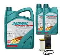 Olio Motore Set Addinol 5W-30 Mv 0530 Ll 7 Litro + Filtro per Audi A4 A6 A7 Q7