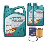 Olio Motore Set Addinol 5W-30 Mv 0530 Ll 7 Litro + Filtro per Audi A6 Avant 3.2