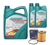 Olio Motore Set Addinol 5W-30 Mv 0530 Ll 7 Litro + Filtro per BMW 5er 3er 7er X5