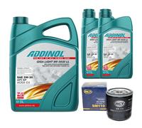 Olio Motore Set Addinol 5W-30 Mv 0530 Ll 7 Litro + Filtro per Lancia kappa 3.0