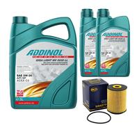 Olio Motore Set Addinol 5W-30 Mv 0530 Ll 7 Litro + Filtro per Porsche VW Touareg