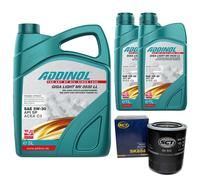 Olio Motore Set Addinol 5W-30 Mv 0530 Ll 7 Litro + Filtro per Toyota Land