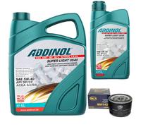 Olio Motore Set Addinol 5W-40 6 Litro + Filtro per Alfa Romeo Opel Nissan