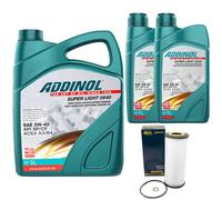 Olio Motore Set Addinol 5W-40 7 Litro + Filtro per Alfa Romeo 159 Ragno 2.4 939