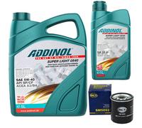 Olio Motore Set Addinol 5W-40 Super Light 0540 6 Litro + Filtro Olio per VW